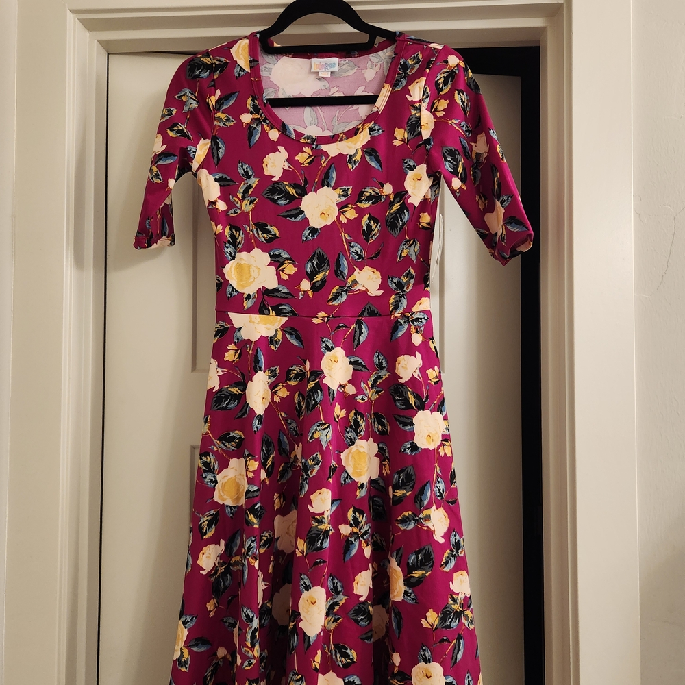 Buy 1 item get 2 free!. LuLaRoe Floral Long Sleeve Dress in Pink and Yellow